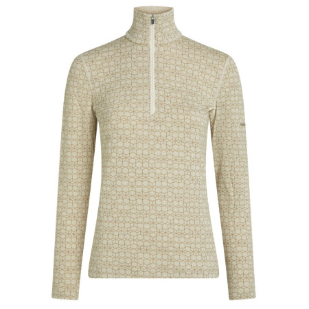 Icebreaker Women M 260 Tech Vertex LS HZ AlpGeo női funkcionális felső bézs/fehér Undyed/Cumin/J
