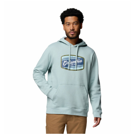 Columbia Columbia Trek™ Graphic Hoodie férfi pulóver világoskék Crushed Blue, Columbia Badge Label