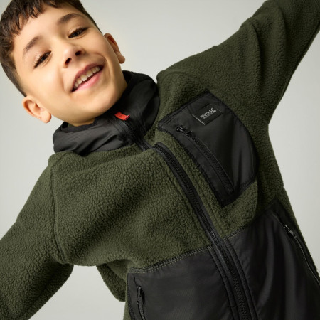 Regatta Munro Hybrid Jacket DarkKhak/Blk gyerek pulóver