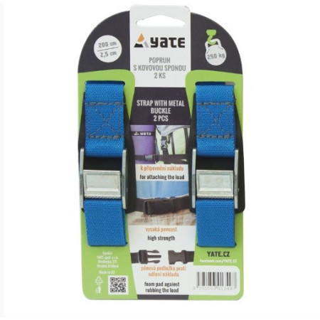 Yate s kovovou sponou 2,5x200 heveder kék