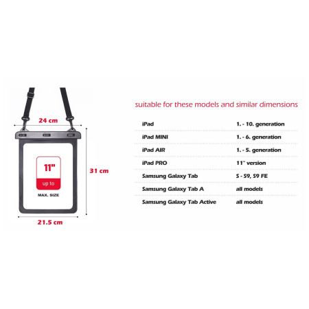 Swissten WATERPROOF CASE FOR TABLET 11" vízhatlan tablet tok