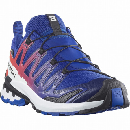 Salomon Xa Pro 3D V9 Gore-Tex Equipe férficipő kék/piros Surf The Web / Fiery Red / White