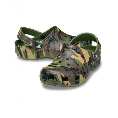 Crocs Classic Camouflage Clog Army Green/Multi gyerek papucs