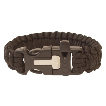 Yate Paracord síppal és kőkockával karkötő fekete