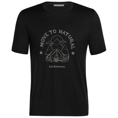 Férfi póló Icebreaker Men Tech Lite II SS Tee Canopy Camper fekete