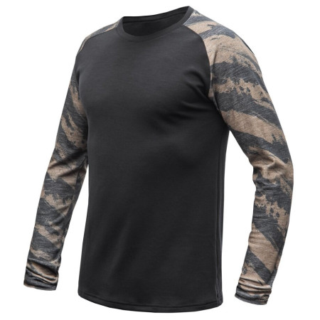 Sensor Merino Blend Impress férfi funkcionális póló fekete/barna černá/brush