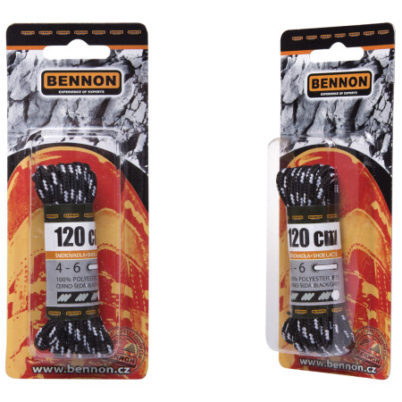 Cipőfűző Bennon Laces Black-Grey Box 120 cm