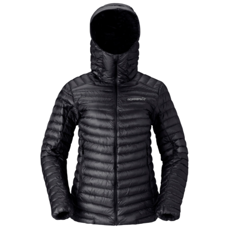 Norrona trollveggen down800 super light Hood női tollkabát fekete Caviar Black