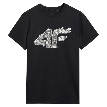 4F Tshirt M3132 férfi póló fekete DEEP BLACK