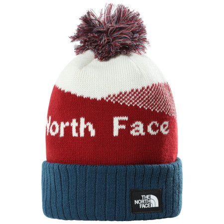 The North Face Recycled Pom Pom sapka piros/kék Vintgwht/Mntrybu/Crdnlrd