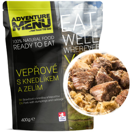 Adventure Menu Sertés galuskával. és káposztával 400g készétel