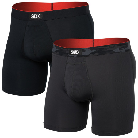 Saxx Multi-Sport Mesh Boxer Brief Fly 2Pk boxeralsó fekete/szürke remote camo wb/black