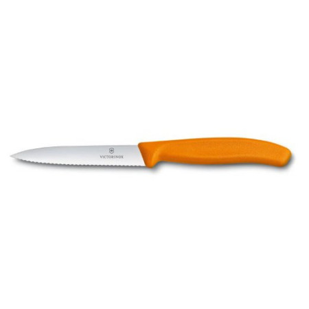 Zöldségvágó kés Victorinox 10 cm - recés narancs