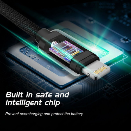 Swissten Textile USB / Lightning 2 m töltő és adatkábel