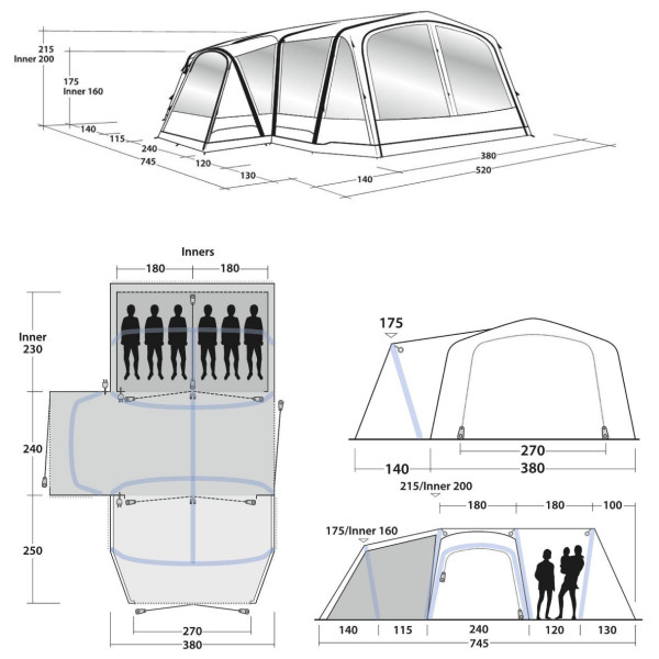 Outwell Airville 6SA (2021) felfújható sátor