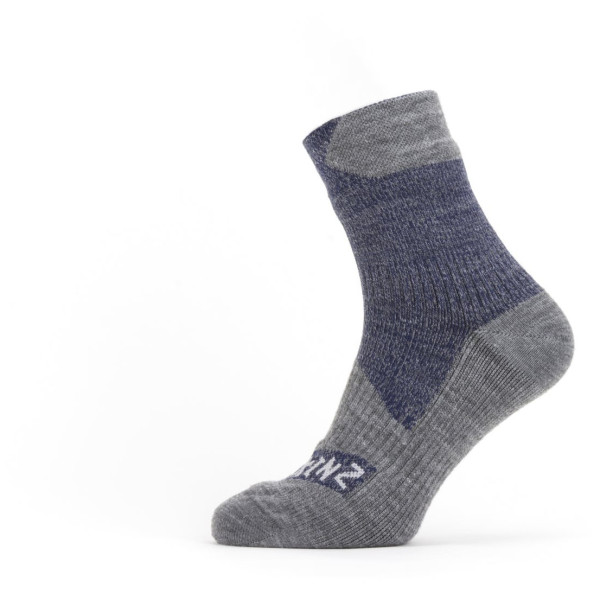 SealSkinz Bircham vízálló zokni szürke/kék Navy Blue/Grey Marl