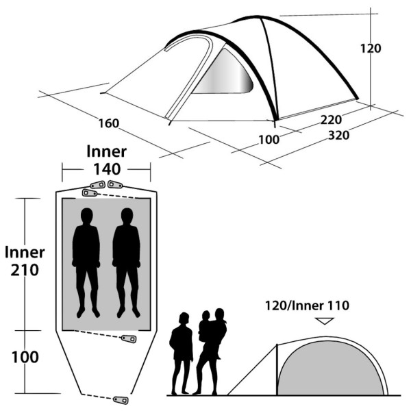 Outwell Cloud 2 (2021) sátor