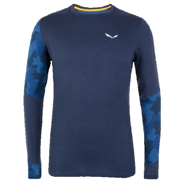 Férfi póló Salewa Cristallo Warm Amr M L/S Tee. sötétkék