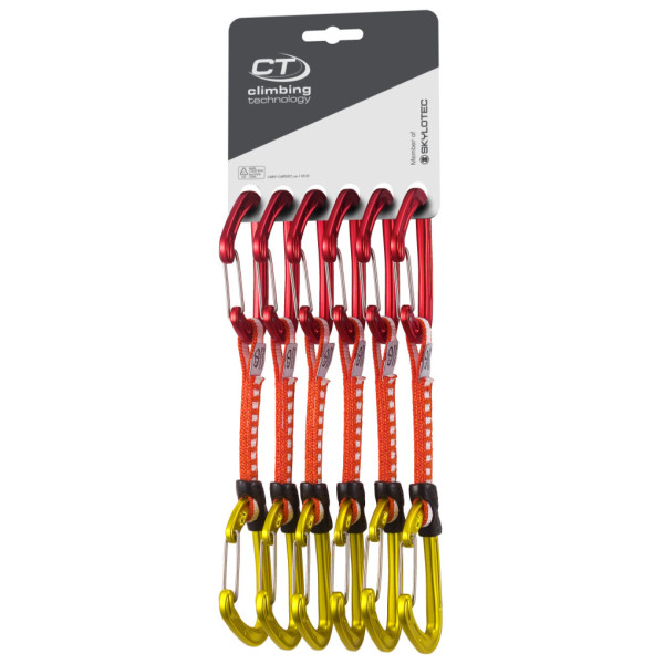 Climbing Technology Fly-weight EVO 12 cm DY 6 ks express készlet piros/sárga