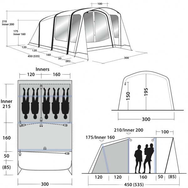 Outwell Elmdale 5PA felfújható sátor