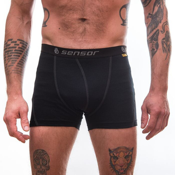 Sensor Merino Wool Active fekete boxeralsó