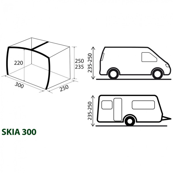 Brunner Skia 300 Aerocampin árnyékoló - kifeszített sátorponyva