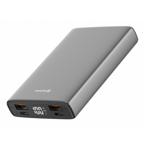 Swissten Aluminum 10000 mAh powerbank szürke