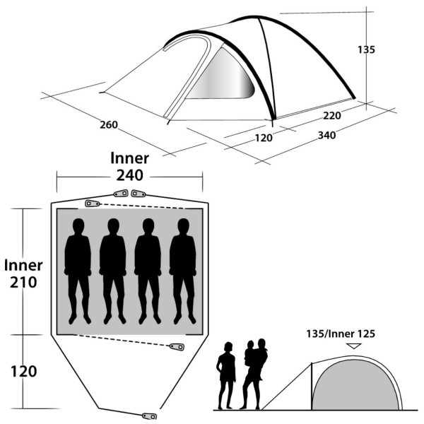 Outwell Cloud 4 (2021) sátor