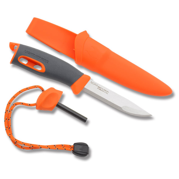 Kés szikravetővel LMF Swedish Fire Knife narancs