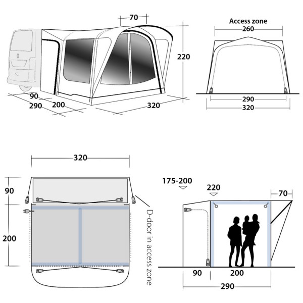 Outwell Parkville 200SA (2022) elősátor