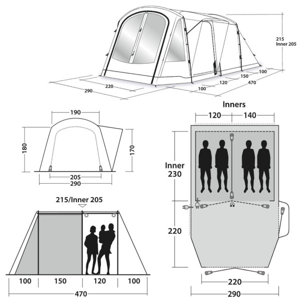 Outwell Nevada 4P 2023 sátor