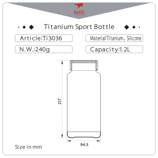 Kulacs Keith Titanium Sport Bottle 1,2 l