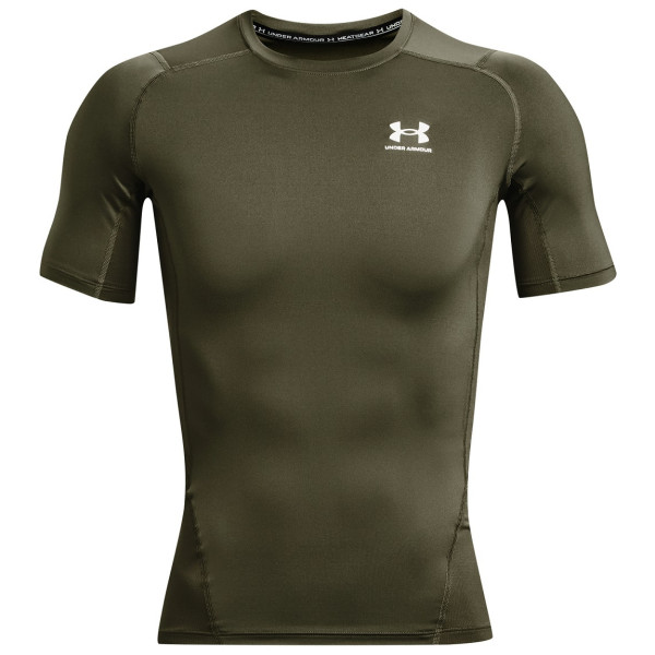 Under Armour HG Armour Comp SS férfi funkcionális póló sötétzöld MarineODGreen/White