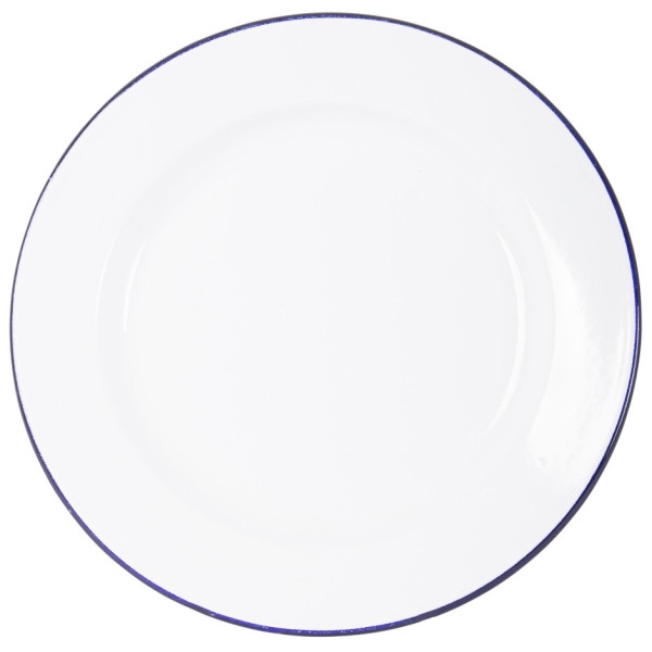 Bo-Camp Dinner plate enamel tányér fehér/kék Blue