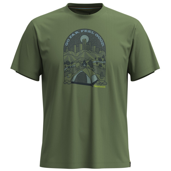 Smartwool Streets to Peaks Short Sleeve Graphic Tee póló zöld fern green