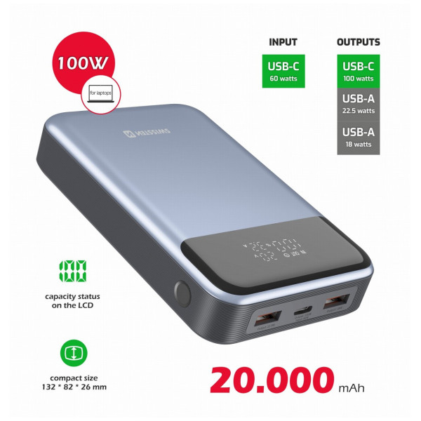 Swissten POWER BANK 20000 mAh powerbank