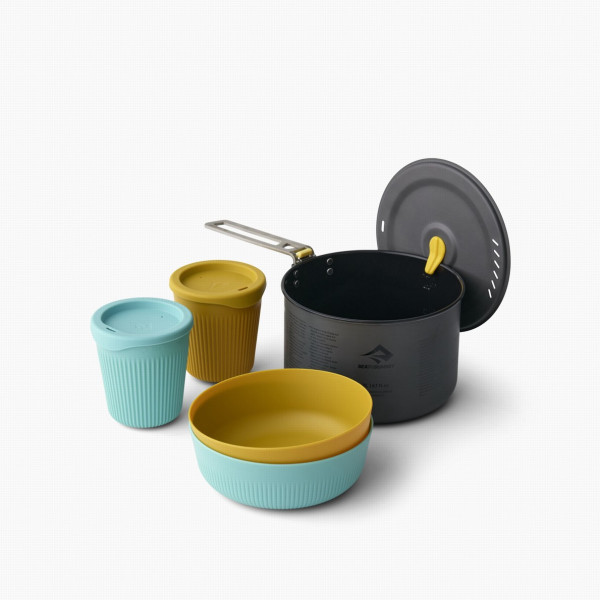 Sea to Summit Frontier UL One Pot Cook Set 2P 5 Piece edénykészlet kék/sárga