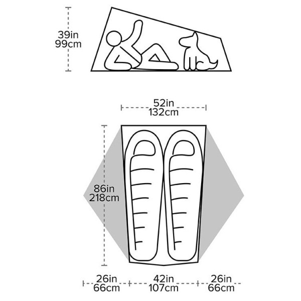 Big Agnes Tiger Wall UL2 Solution Dye ultrakönnyű sátor