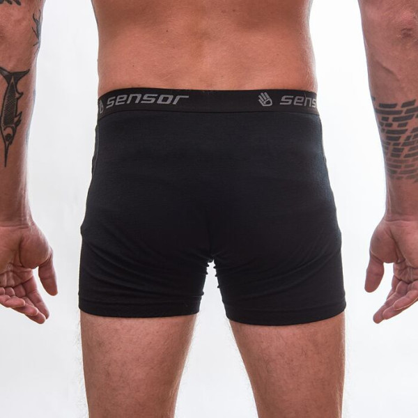 Sensor Merino Wool Active fekete boxeralsó