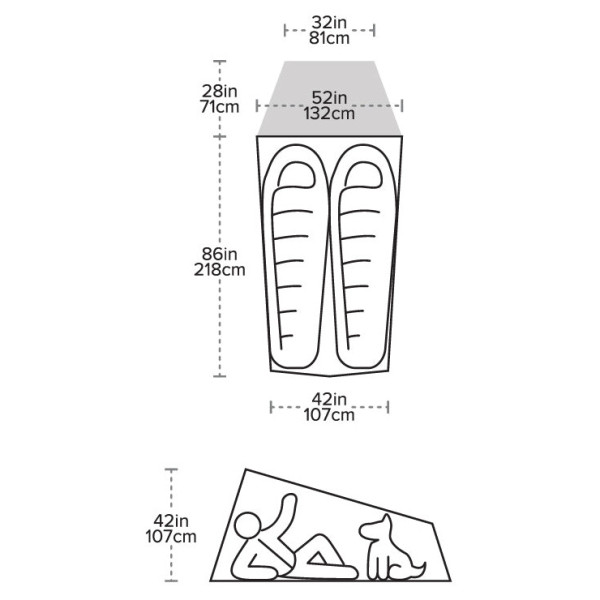 Big Agnes Fly Creek Hv UL2 Solution Dye ultrakönnyű sátor