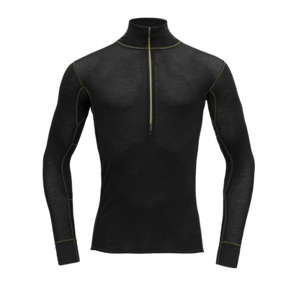 Devold Wool Mesh 190 Zip Neck Man férfi funkcionális póló fekete black