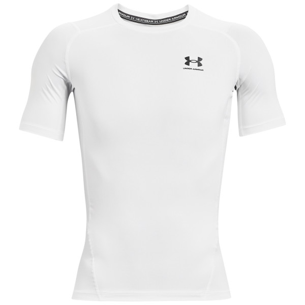 Under Armour HG Armour Comp SS férfi funkcionális póló fehér White/Black