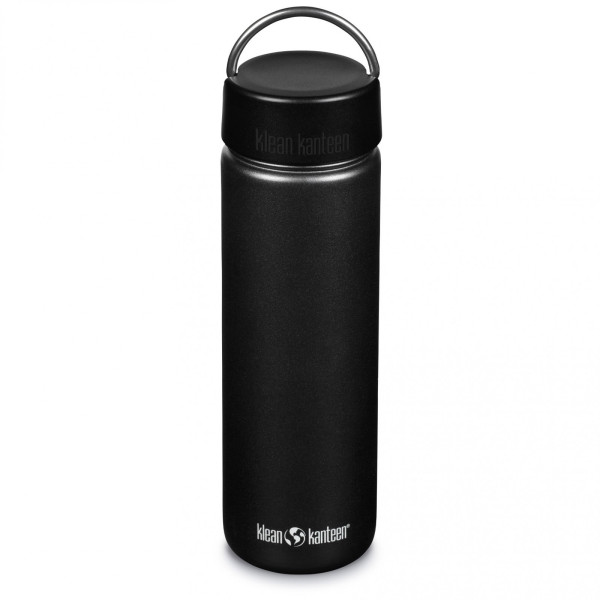 Klean Kanteen Wide w/Wide Loop Cap - brushed stainless 800 ml rozsdamentes acél palack fekete