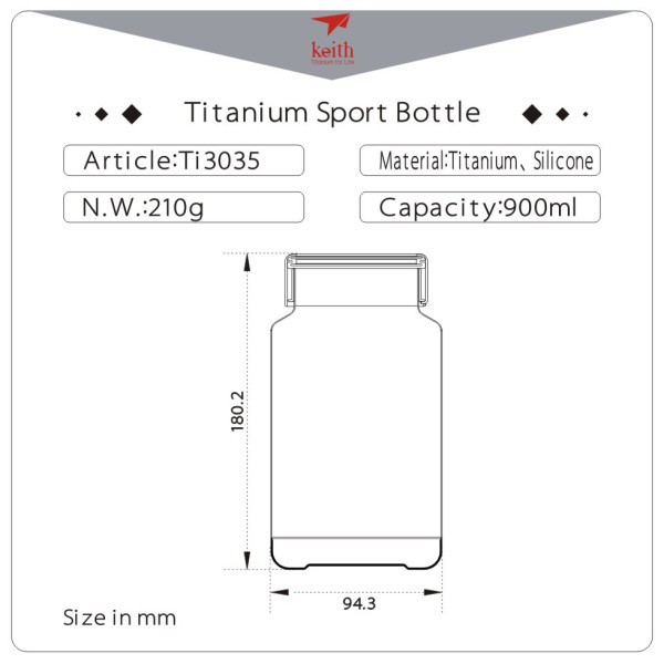 Kulacs Keith Titanium Sport Bottle 900 ml