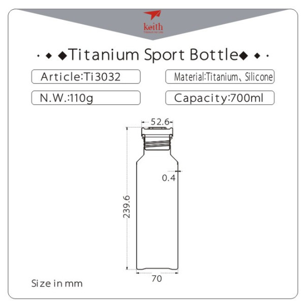 Kulacs Keith Titanium Sport Bottle 700 ml