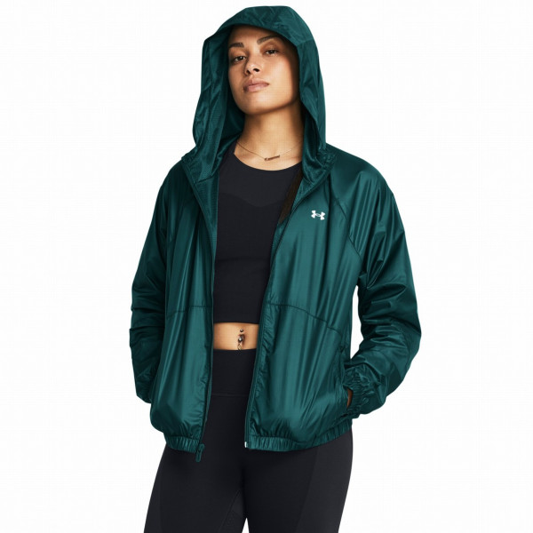 Under Armour SPORT WINDBREAKER JKT női pulóver zöld/kék HydroTeal/White