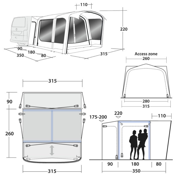 Outwell Maryville 260SA Flex (2022) elősátor