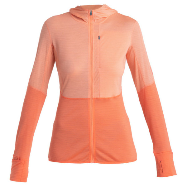 Icebreaker Women Merino 200 Realfleece™ Descender LS Zip Hoodie női funkcionális pulóver narancs