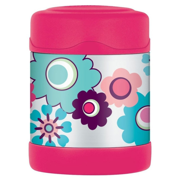 Thermos Funtainer 290 ml ételtermosz rózsaszín/kék Flowers