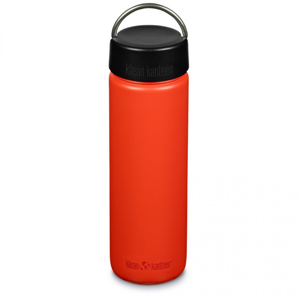 Klean Kanteen Wide w/Wide Loop Cap - brushed stainless 800 ml rozsdamentes acél palack téglavörös